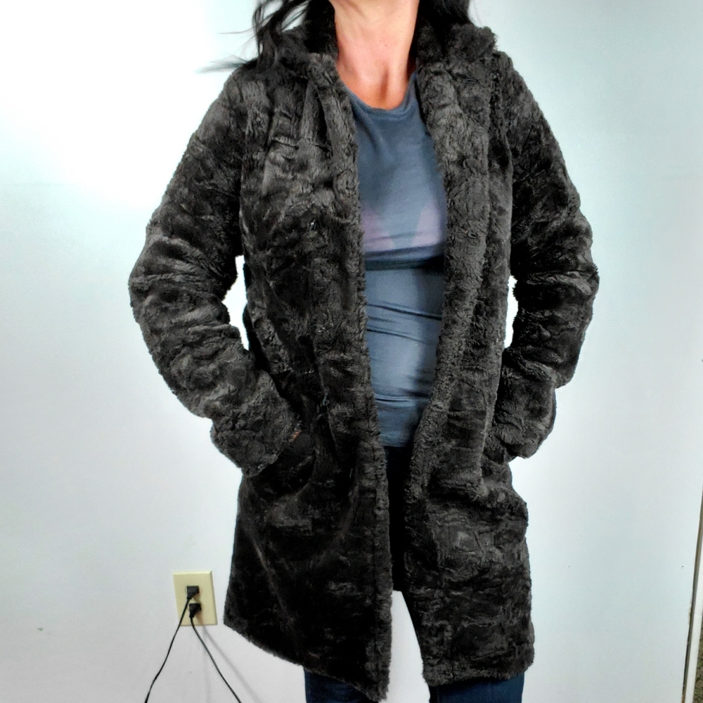 Betsey Johnson faux fur coat